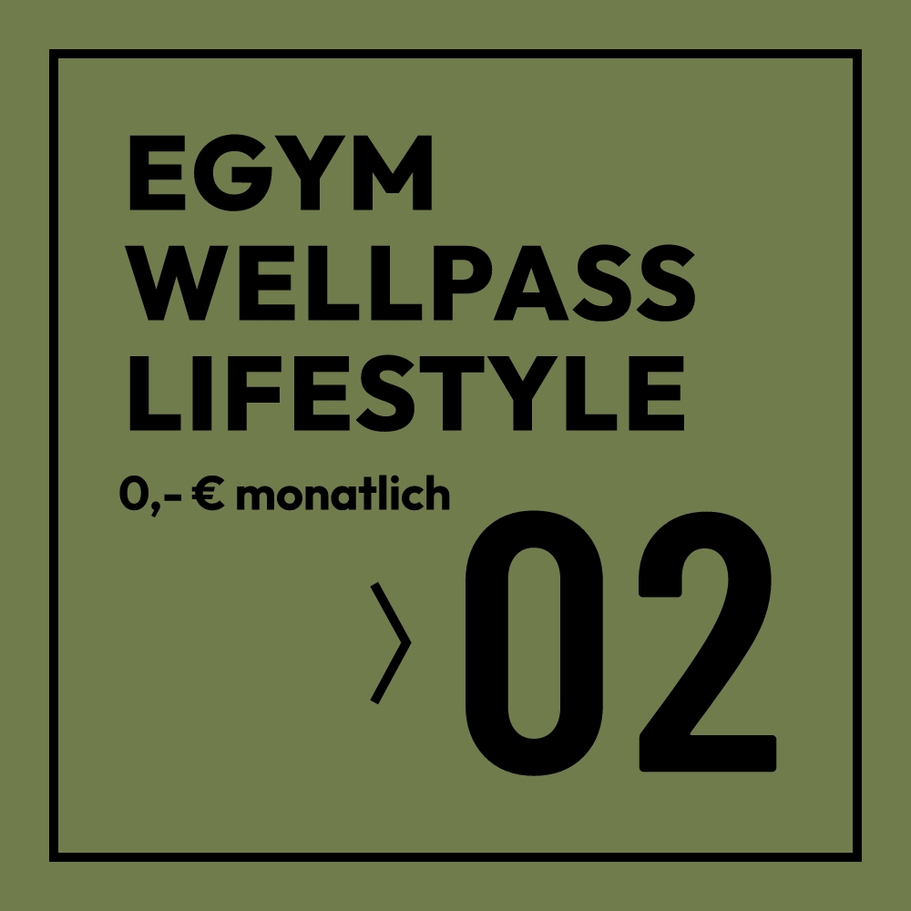 Grafik mit der Aufschrift ‚EGYM Wellpass" und der Zahl 02.